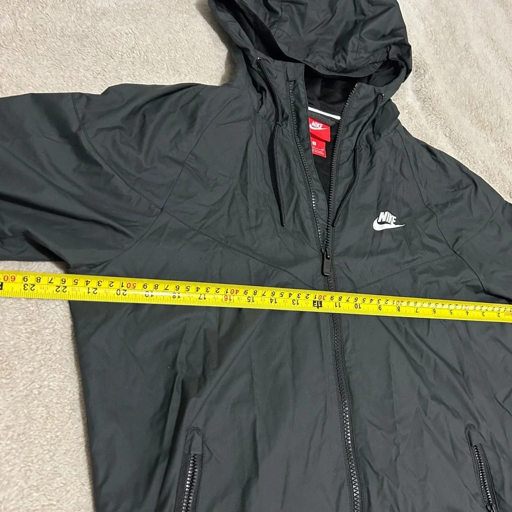 VTG Nike Windrunner Jacket Mens S Black Full Zip Hooded Windbreaker 90s